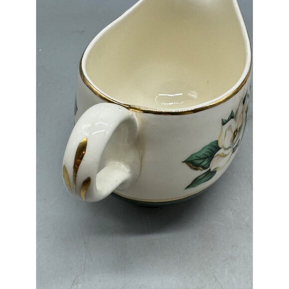 Cavalier Eggshell Porcelain Creamer & Sugar Magnolia Flower Design & Gold READ - Picture 14 of 16